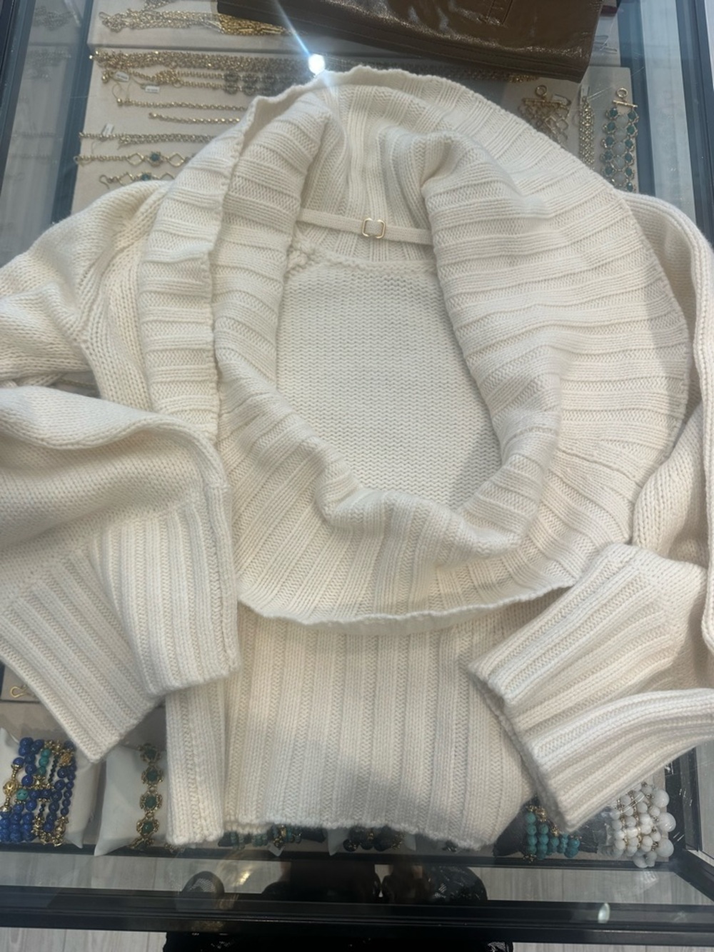Cult Gaia Milika Open-Back Sweater in Cream - Picture 3 of 5